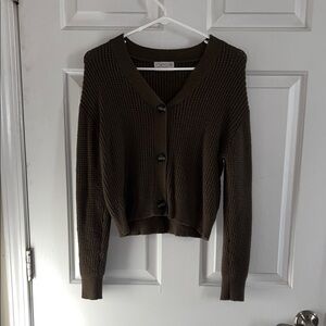 Women's Dark Green Cardigan Sweater